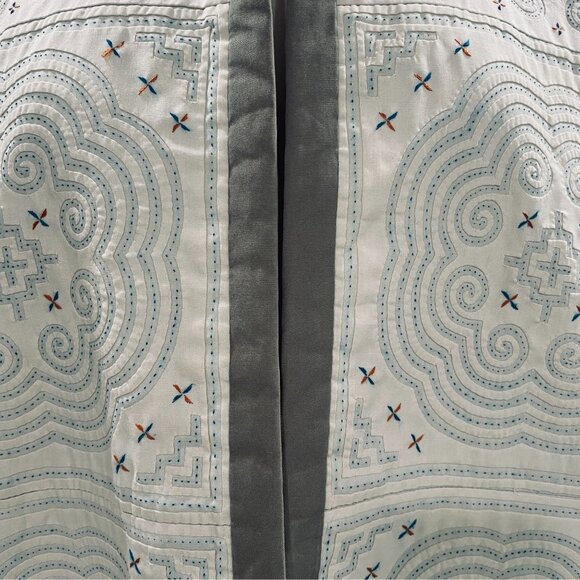 Handmade Embroidered Quilted Jacket Boho Folk Art Vintage Ethnic M L Open Front - Picture 7 of 13